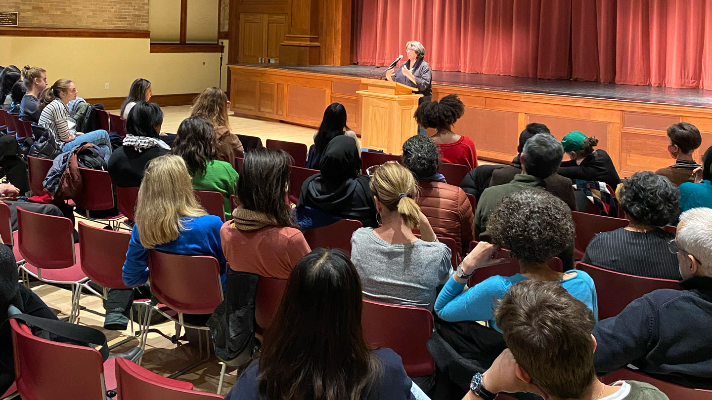 A lecture in Wilson Hall.