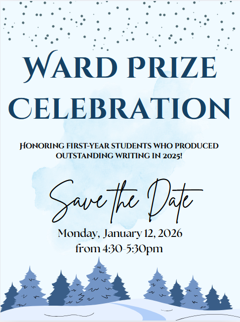 Ward Prize celebration January 12, 2026 from 4:30-5:30