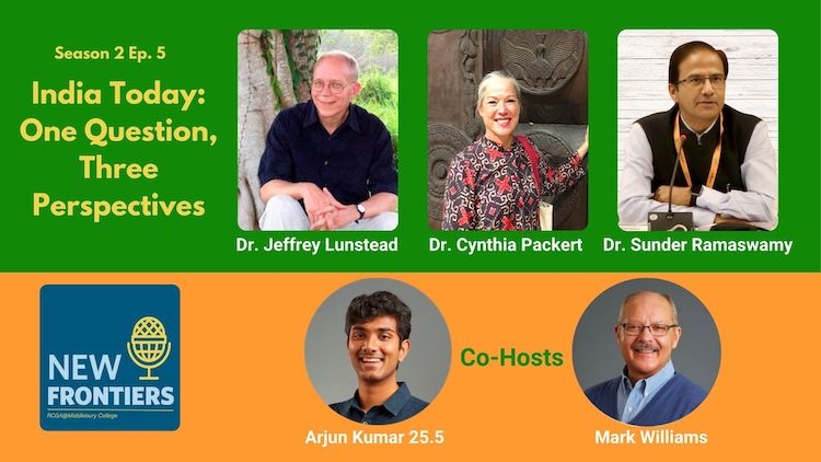 Collage of India experts for New Frontiers podcast