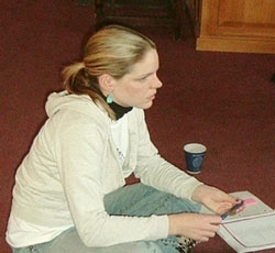 BFrett_web.jpg Summit intern Brigitte Frett designed the "Sister-to-Sister" T-shirt.