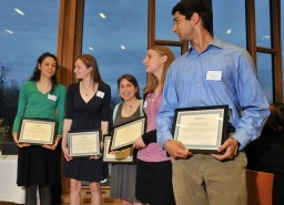 Recipients of the Bonnie McCardell Public Service Award (from left): Jane Williams, Laura Williams, Melissa Hirsch, Kristin Haas, and Shree Dhond. 