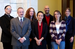 tenure-dec12a.jpg <p>From left: Lynn Owens, James Fitzsimmons, Eliza Garrison, Nadia Horning, Kareem Khalifa, Catherine Combelles, and Caitlin Myers</p>