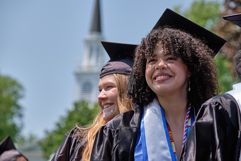 Students in the processional to Commencement.