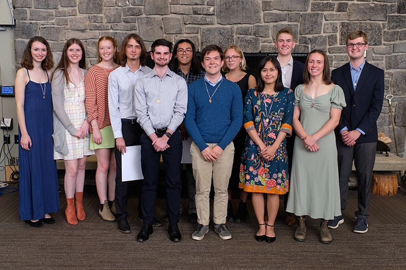 A group of students poses for a photo.