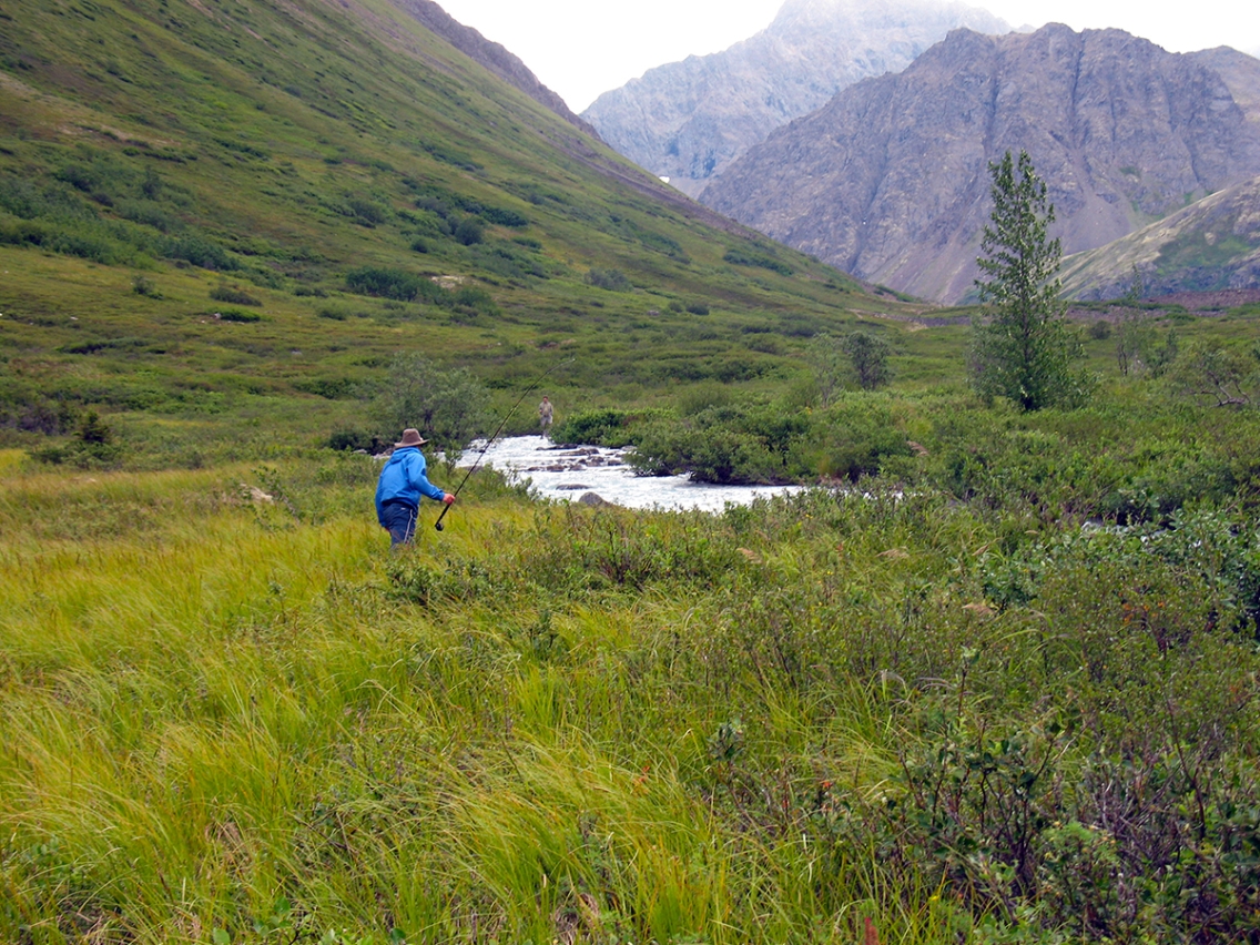 A photo by Professor Matthew Dickerson at the South Fork of the Eagle River in Alaska, where he taught a Middlebury summer cours