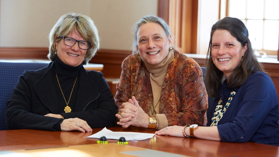 Liz, Laurie Patton, and Heather for the Kelson Foundation gift