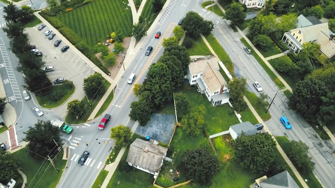 Aerial view of Middlebury, VT