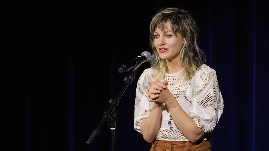 Anais Mitchell telling a story at Reunion