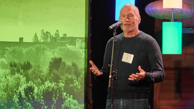 John Elder Presenting his Moth Story during the For Every Future Launch Party at Hula