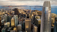 San Francisco skyline with Salesforce Tower prominent in the right foreground