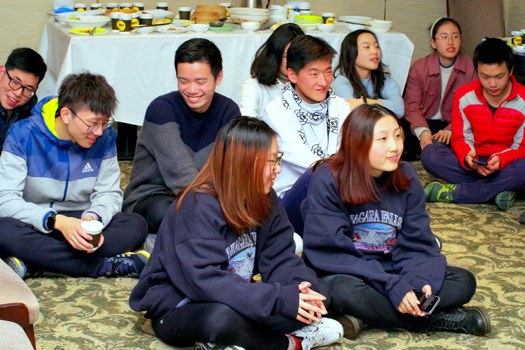 Students exchanging their experience of life at Midd in Shanghai, China