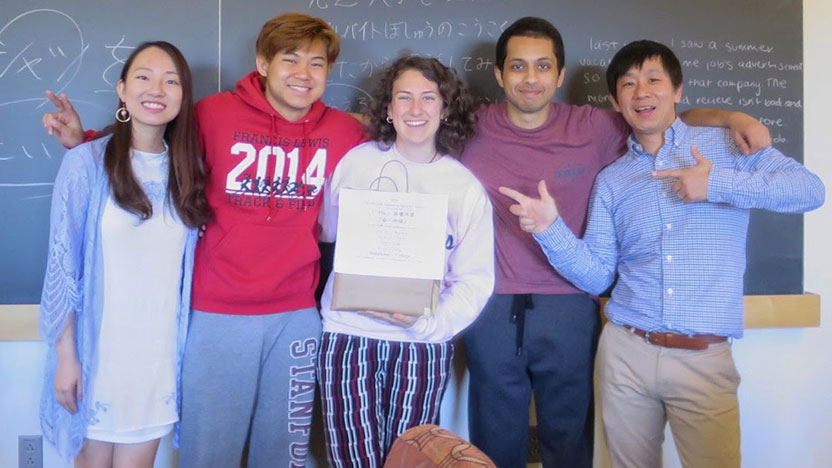 Five students participate in the speech contest