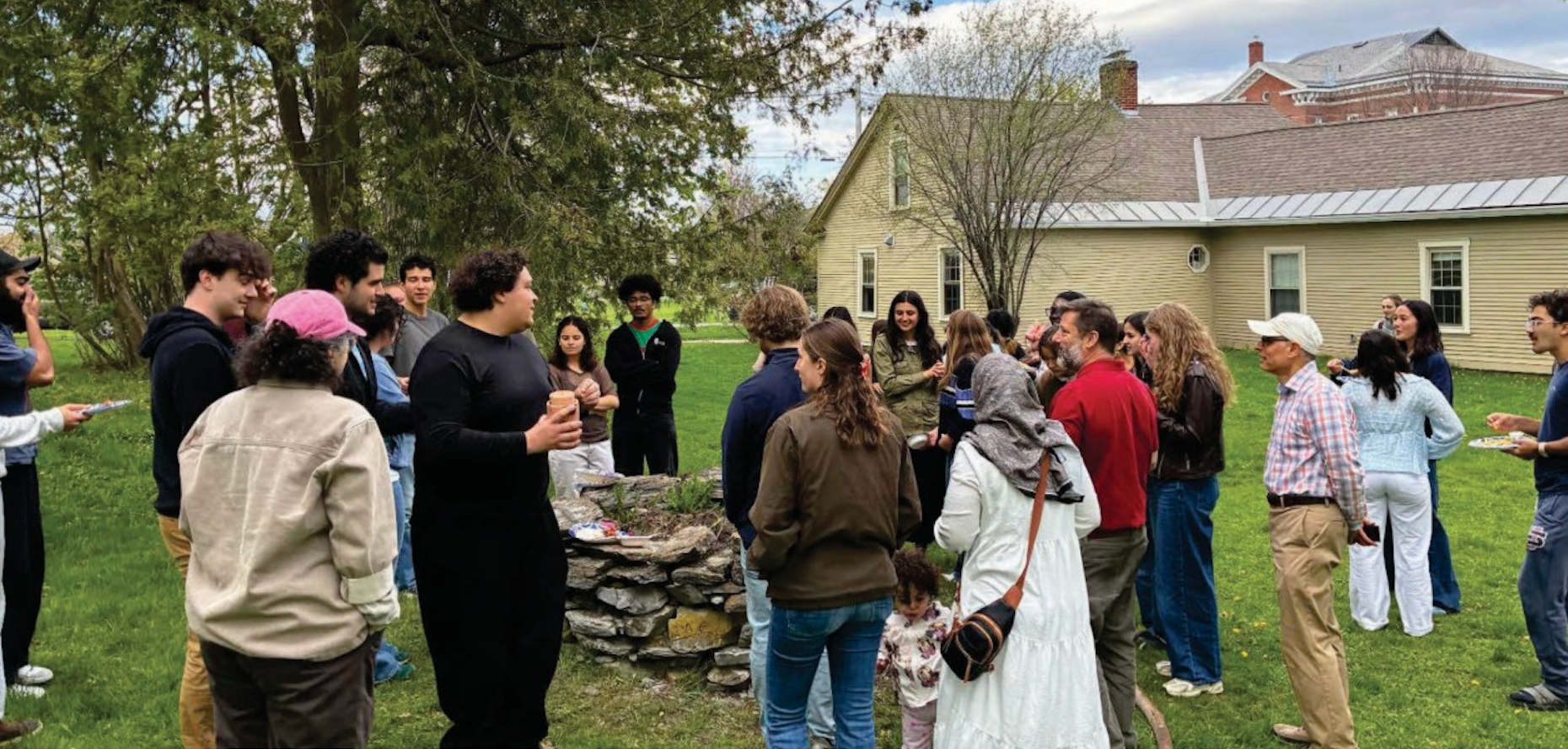 Students gather for the end of year celebration picnic.