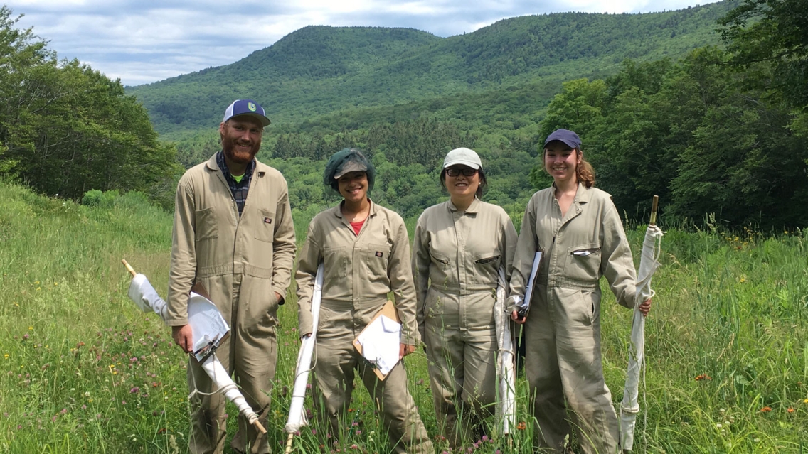 Students doing research in the field.