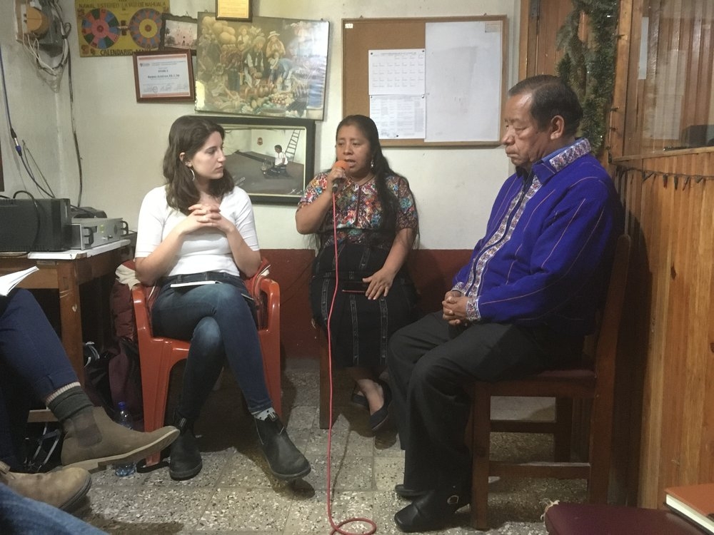 Middlebury students recording a radio program