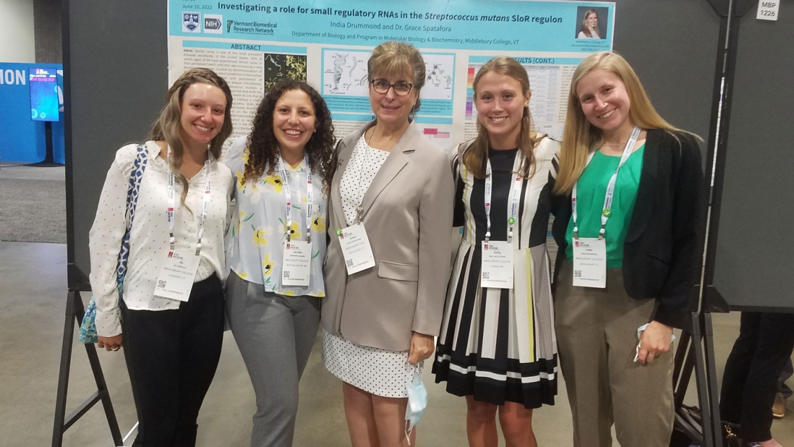 Research students India Drummond (MBBC '21.5), Emily Bulczynski (MBBC '22) and Jenny Pushner (MBBC '21.5) traveled with Professor Grace Spatafora to the American Society for Microbiology meetings in Washington, DC June 9th-12th to present the results of the work their senior work.