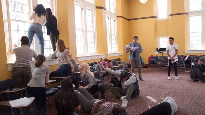 Students in an Inclusive Ed class participate in a Beyond the Page workshop.