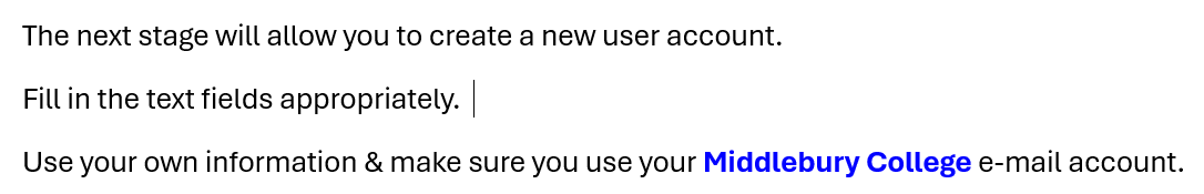 Create a new user account