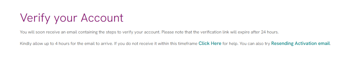 Verify your Account