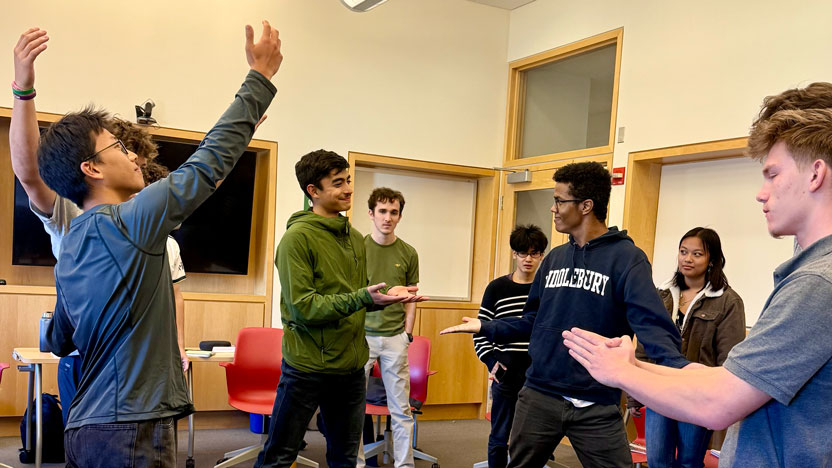Students in a Conflict Transformation class working with Beyond the Page.