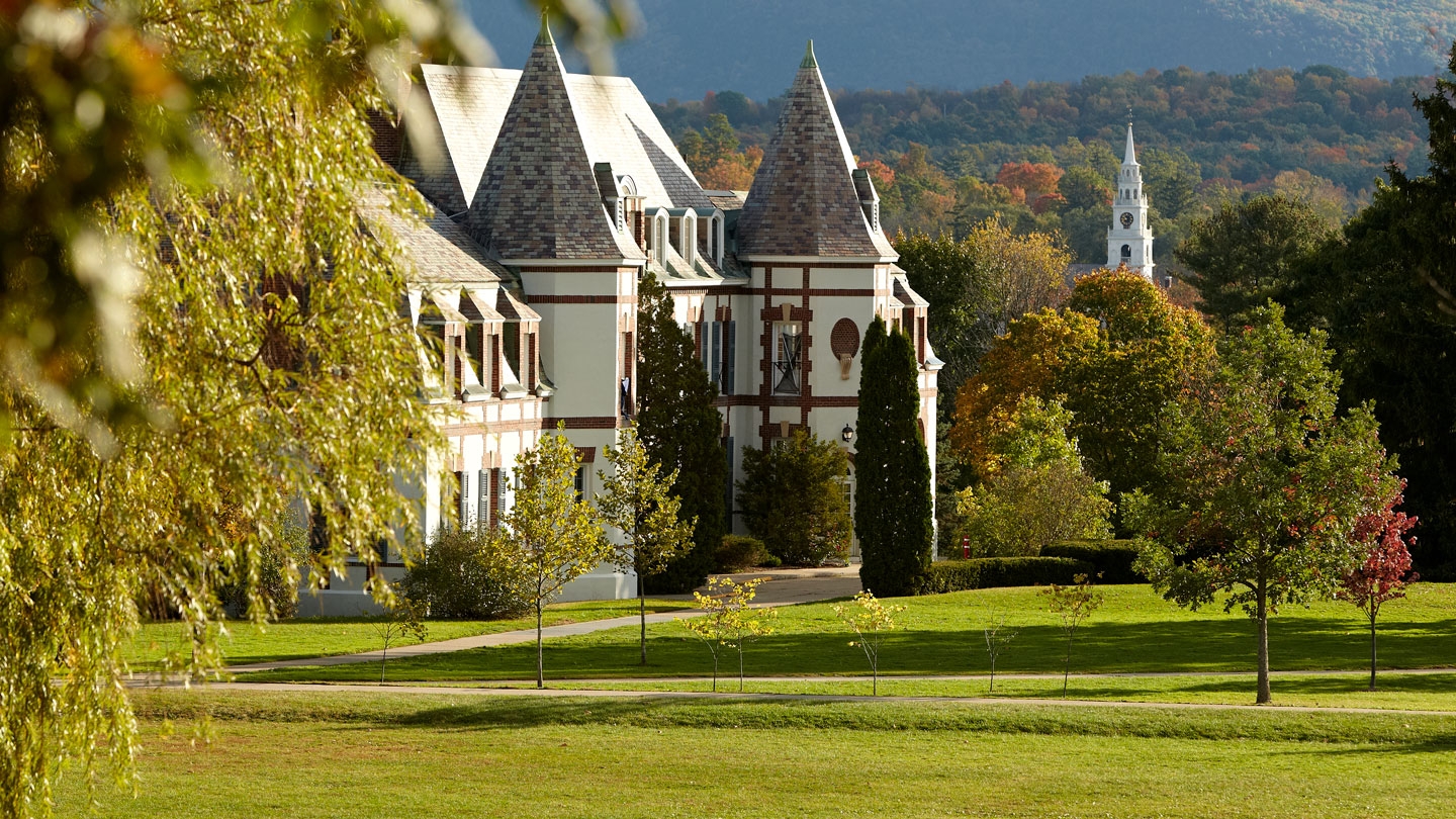 Le Chateau, at the center of campus, houses the French department.