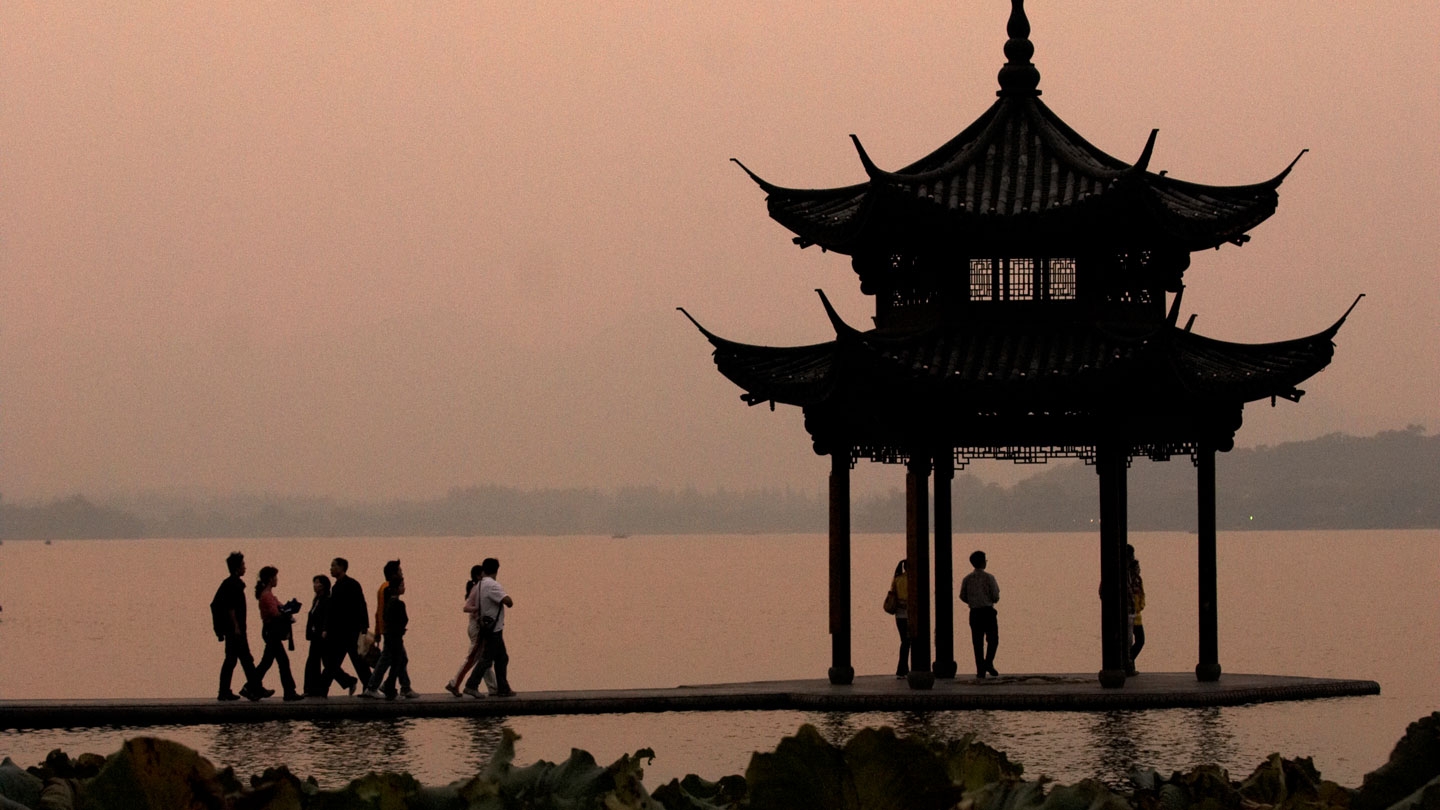 Students visiting Hangzhou, China.