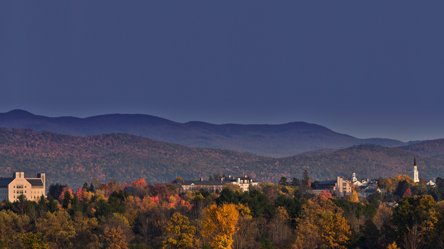 Aerial view of Middlebury Campus