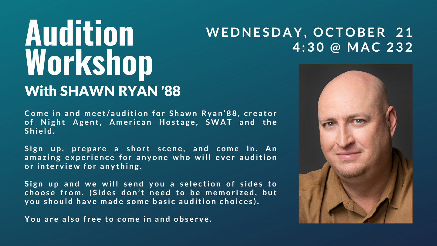 Head shot of Shawn Ryan and information on the workshop