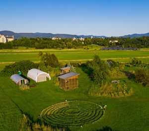 An ariel photo of The Knoll.