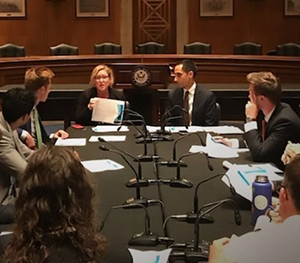 Middlebury students listen to legislators on DC.