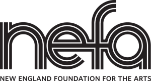 a black and white logo reading nefa, New England Foundation for the Arts
