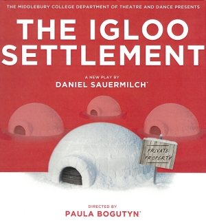 Image of an igloo on a red background