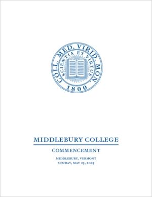 Cover Image for the 2025 Middlebury College Commencement Program