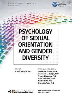 Journal cover with the words "Psychology of Sexual Orientation and Gender Diversity."