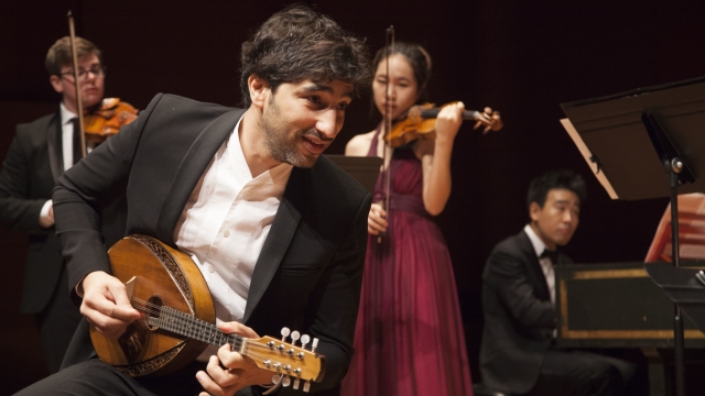 Chamber musicians including mandolinist Avi Avital performing Vivaldi