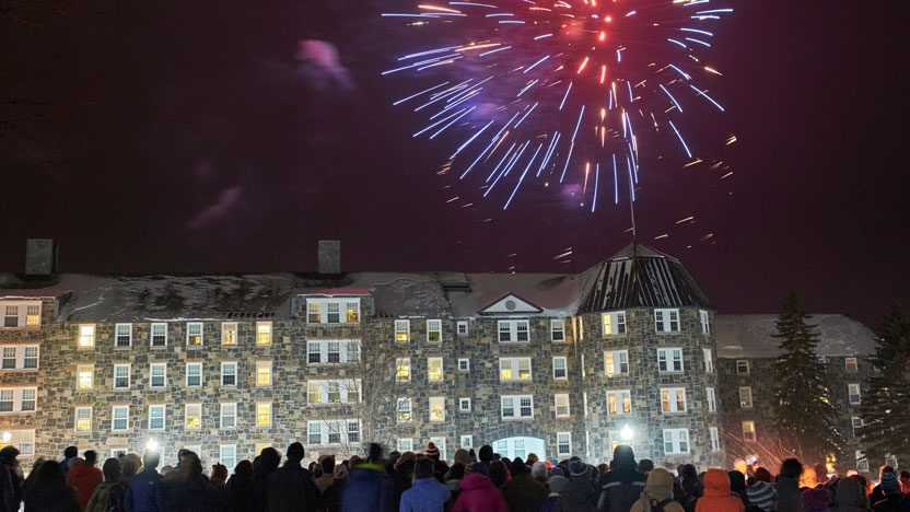 The annual fireworks celebration that is a highlight of Winter Carnival.