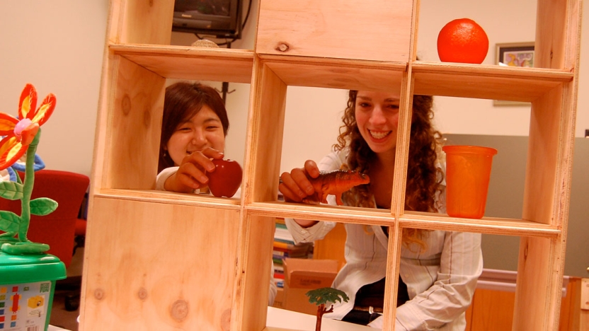 Psychology students in a research lab.