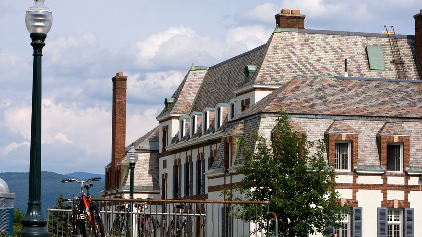 Le Chateau, at the center of campus, houses the French department.