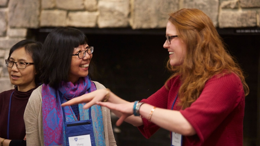 Left to right, Visiting Instructor in Chinese Katherine Wang, Associate Professor of Chinese Hang Du, and Natalie Sammarco ’09.