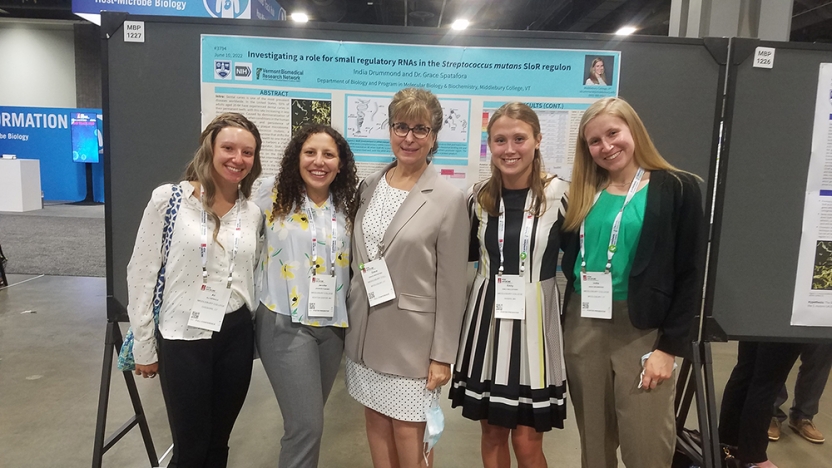 5 women in front of presentation board