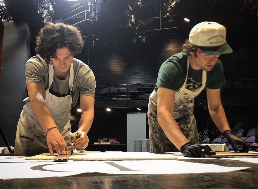 Paint crew in the Seeler Theatre