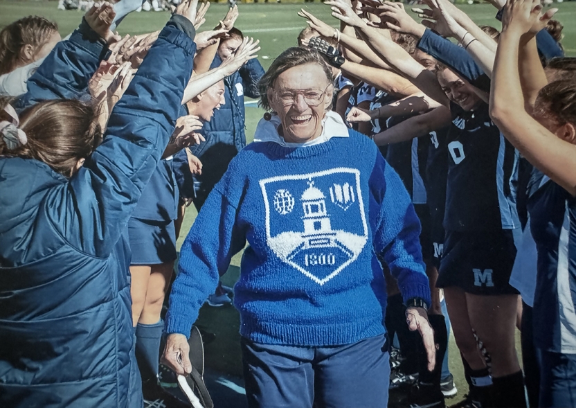 Jean Seeler Gifford '60, pictured in her own handknit Middlebury sweater