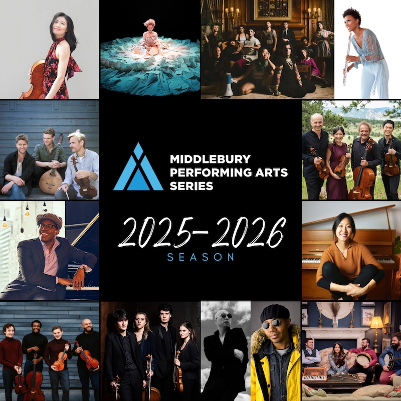 Composite of images of several musicians, dancers, and theatre artists