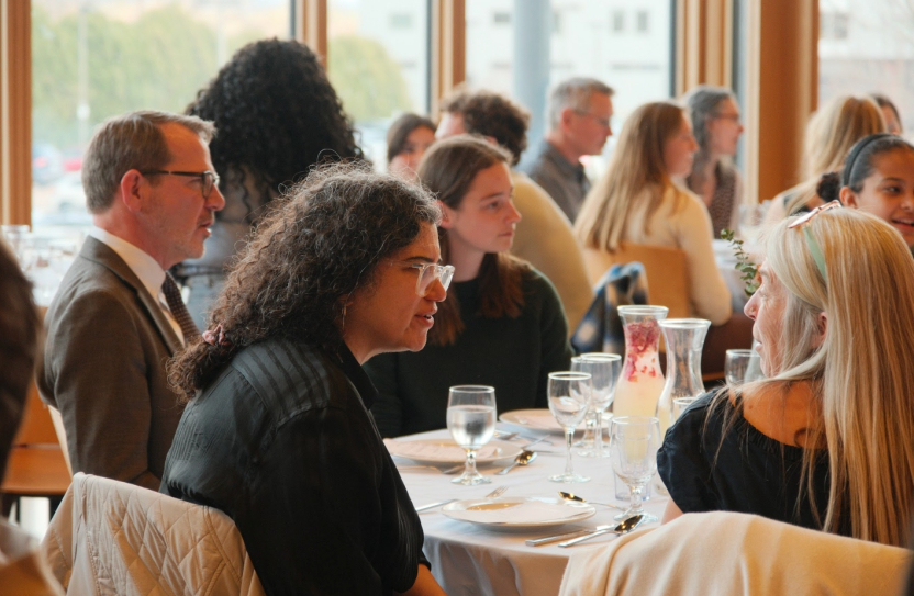 Students, Staff, Faculty, and Community members at Dolci.
