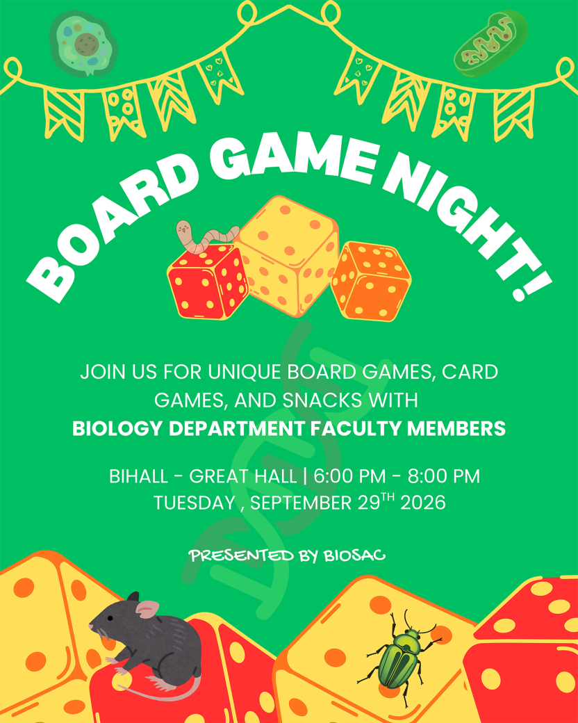 BIOSAC Board Games - Tues. 9/29/26 6-8 pm