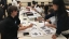 Students learn Japanese calligraphy