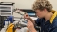 physics student soldering