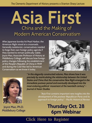 Poster for Joyce Mao lecture