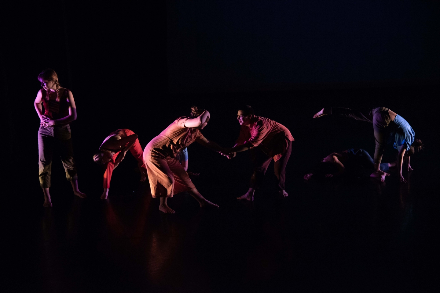 Dancers in a line