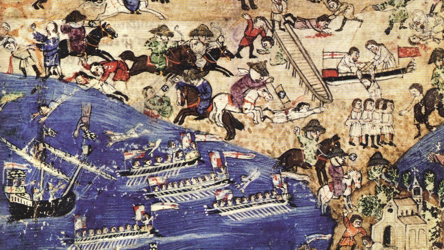 Ancient painting depicting the Siege of Tripoli.